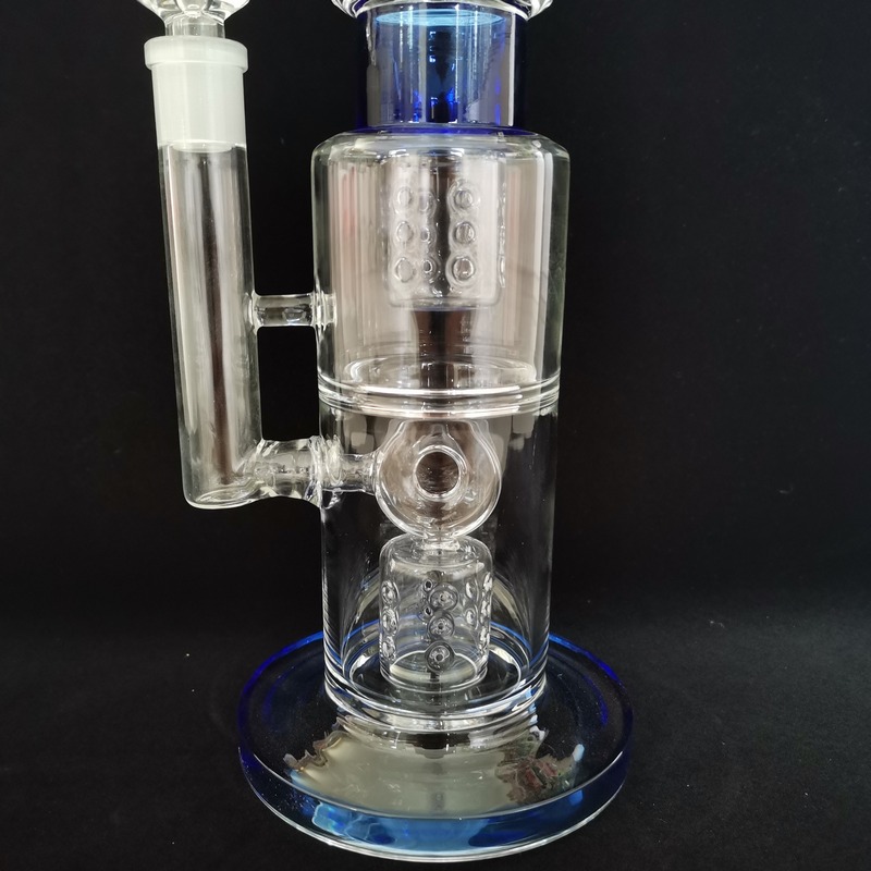 18''-clear-straight-tube-glass-bong-matrix-and-honeycomb-perc-smoking-hookah-3