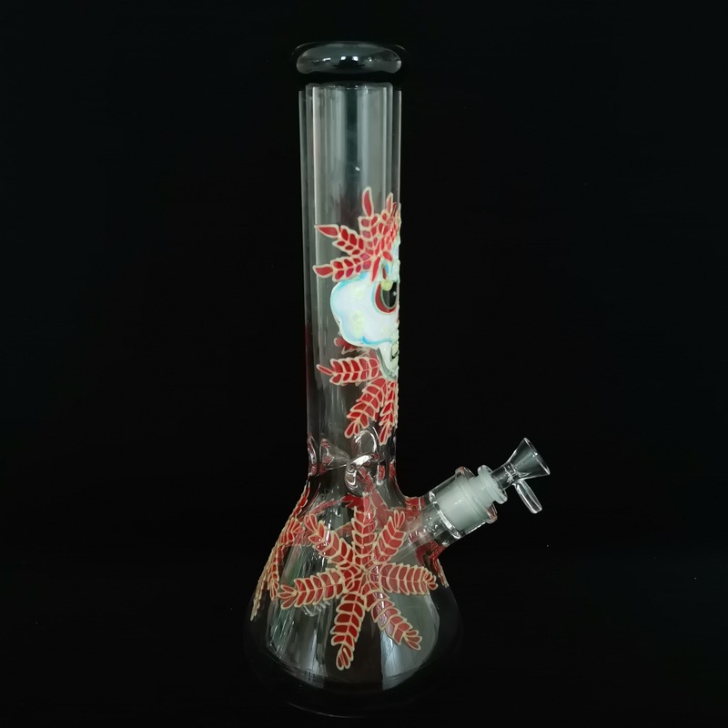 The-skeleton14-inches-tall-beaker-glass-bong-smoking-water-pipe-wholesale-3