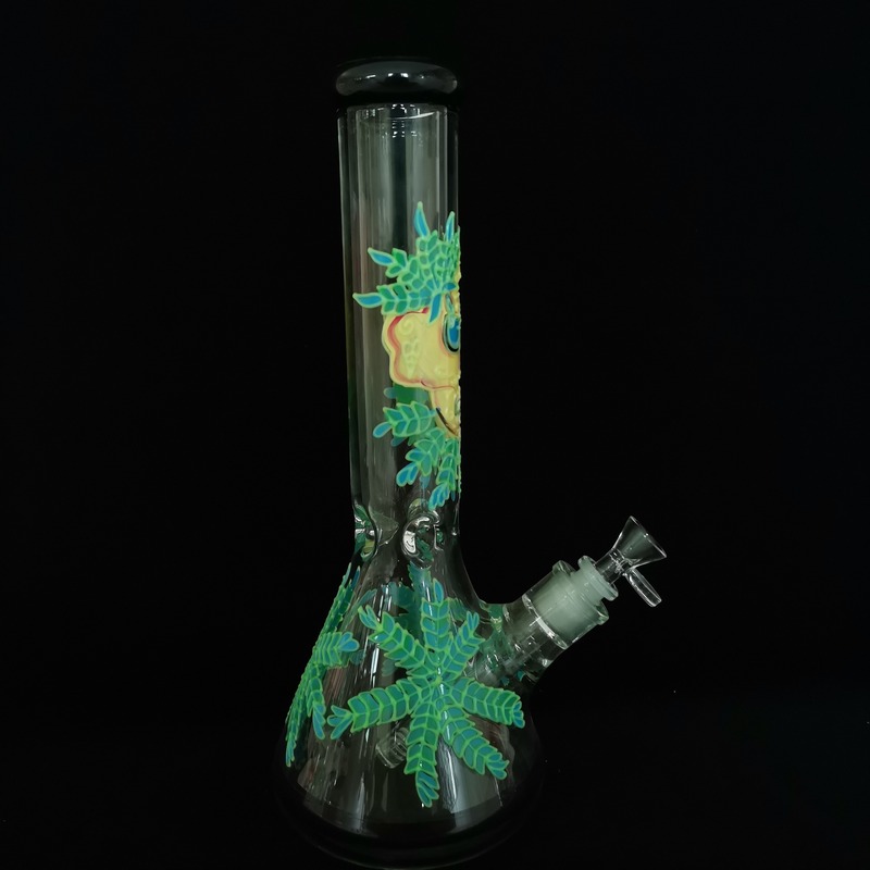 The-skeleton14-inches-tall-beaker-glass-bong-smoking-water-pipe-wholesale-4